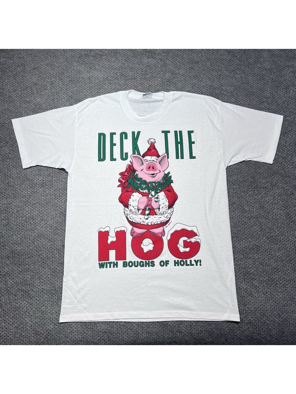 Vintage 1990s Deck The HOG With Boughs Of Holly Shirt XL Christmas Rare Mens